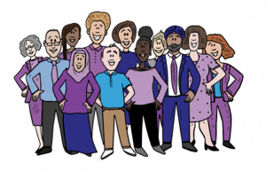 Team of diverse staff illustration